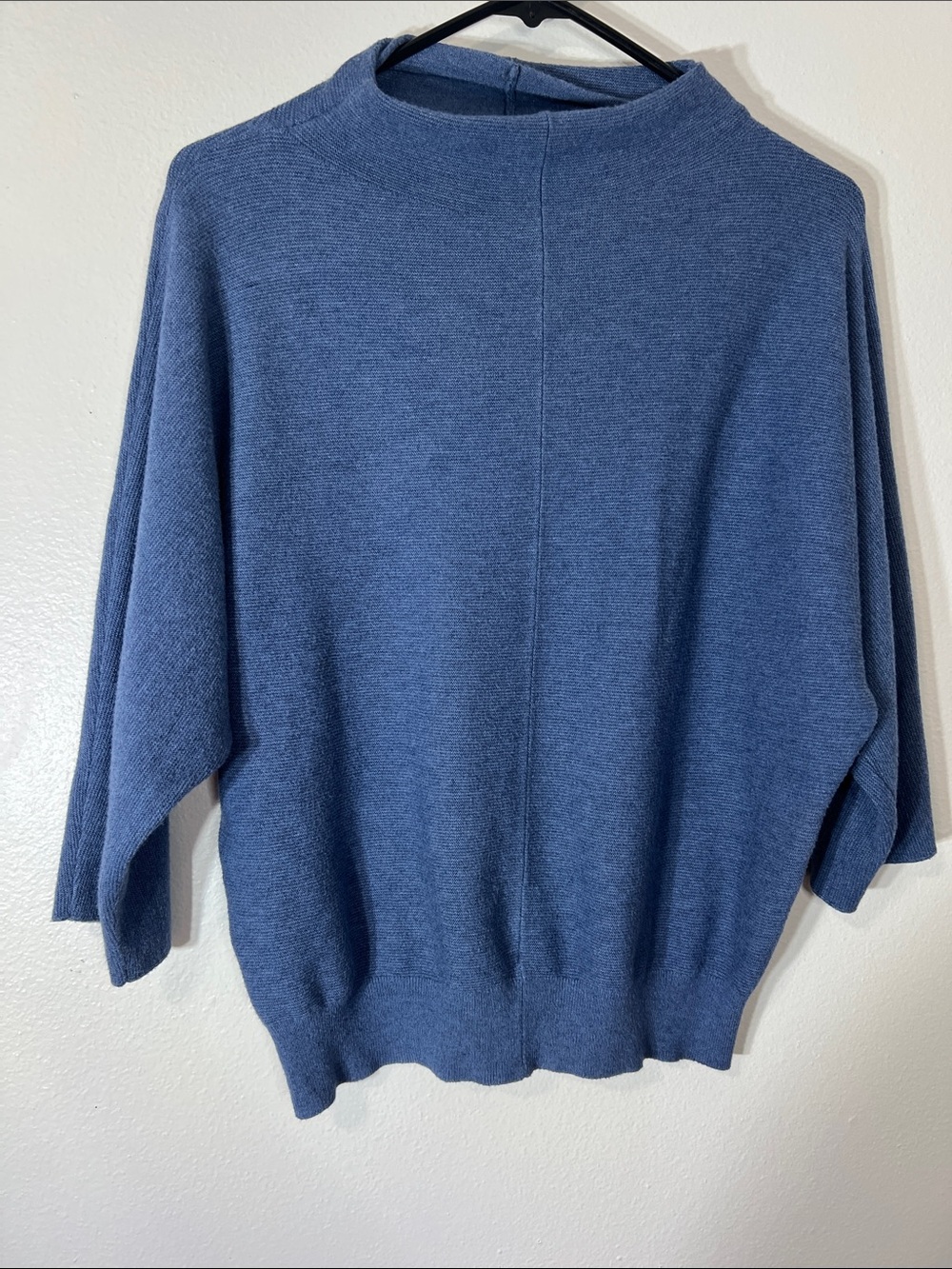 Milano Slate Blue Cowl-Neck Knit Pullover